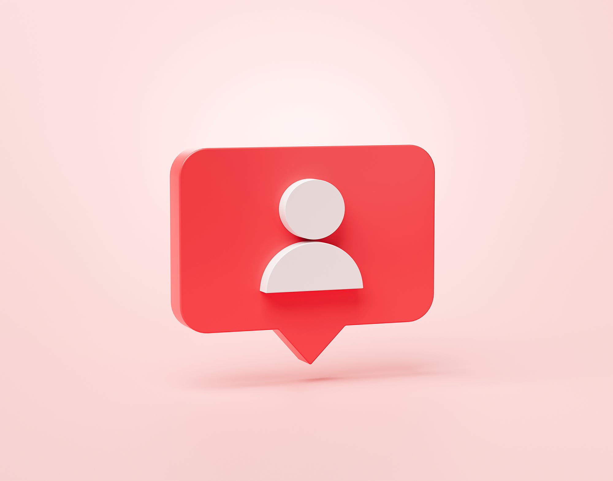 follower or user shape social media notification icon in speech bubbles 3d